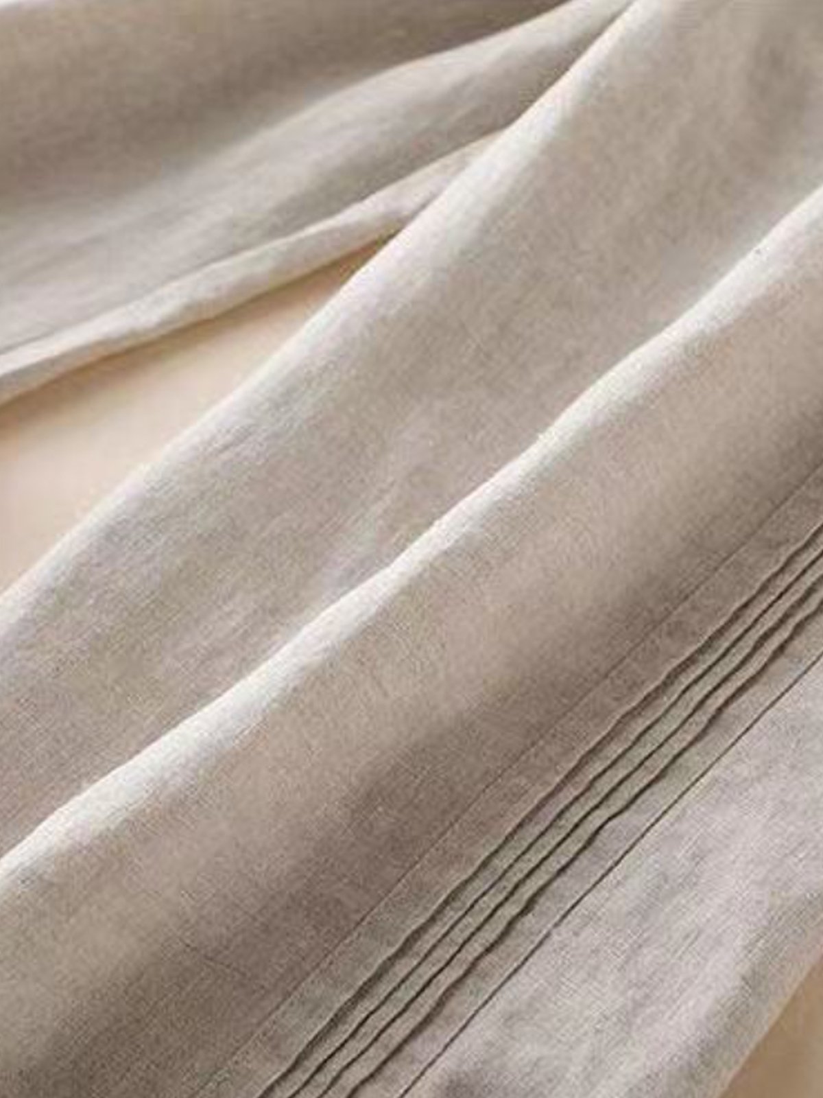 Pantalons Femmes Décontracté Plain Printemps / Automne Coton Taille Haute Aucune élasticité Ample Long Droit