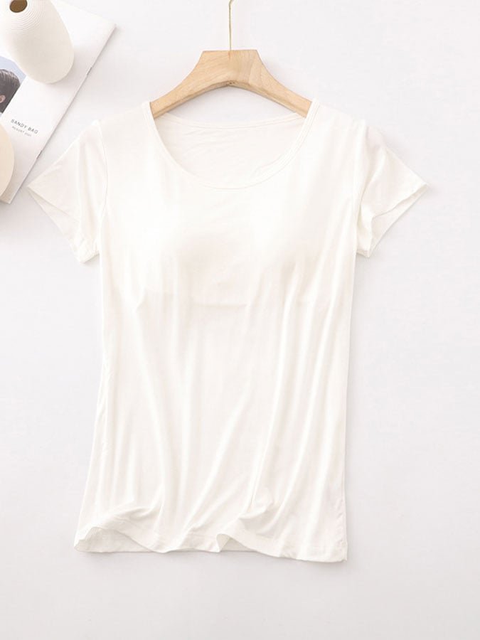 T-shirts Femmes Décontracté Plain Été Quotidien Ample Manches Courtes Régulier Régulier Élasticité moyenne