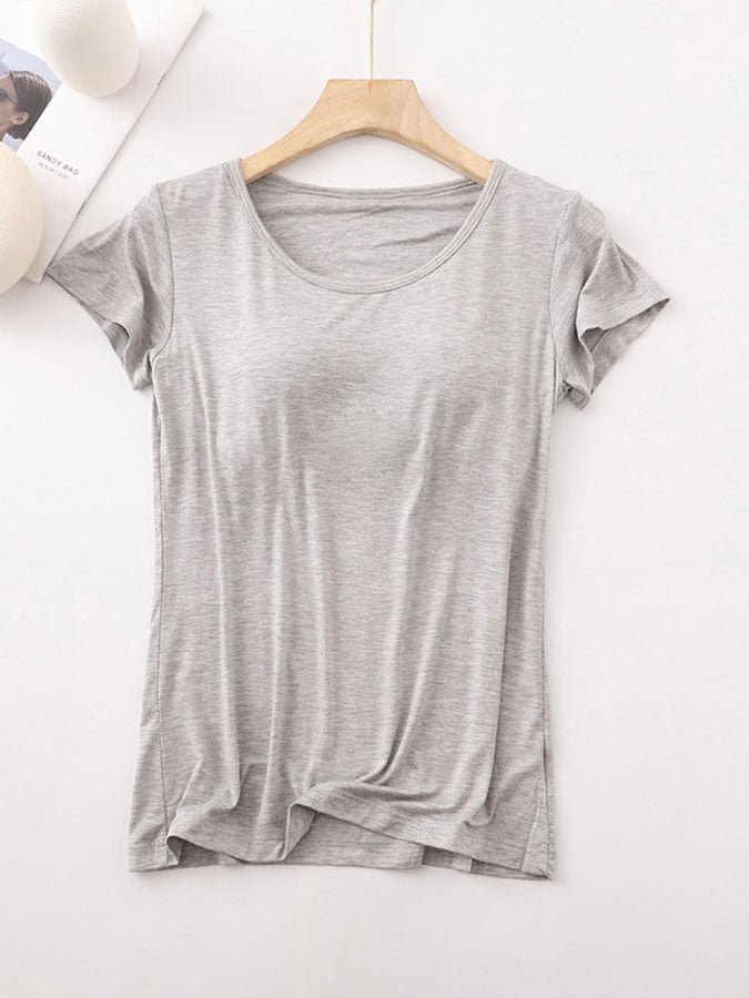 T-shirts Femmes Décontracté Plain Été Quotidien Ample Manches Courtes Régulier Régulier Élasticité moyenne