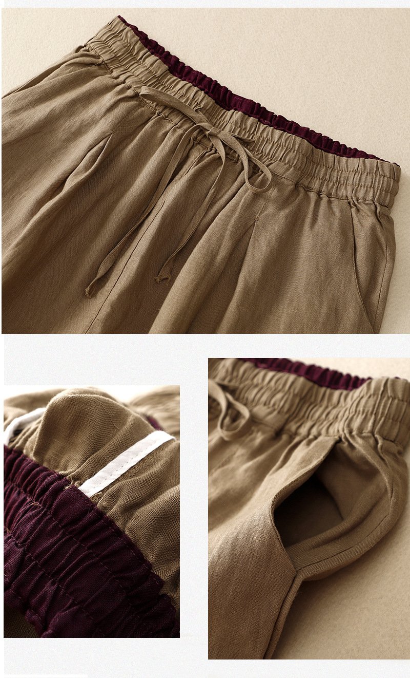 Pantalons Femmes Décontracté Plain Printemps / Automne Coton Naturel Aucune élasticité Ample Long Droit