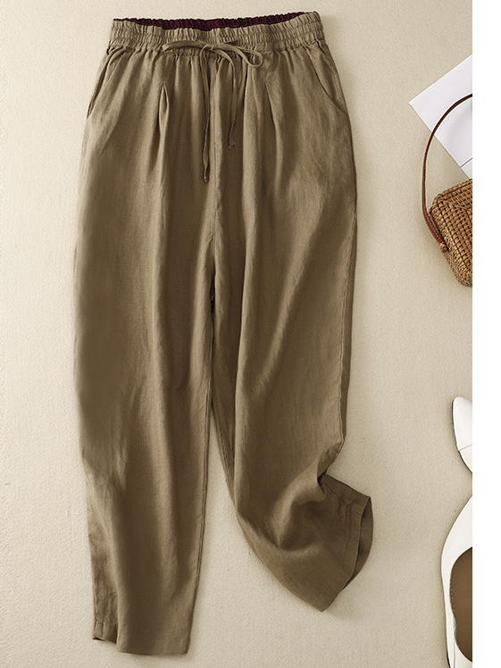 Pantalons Femmes Décontracté Plain Printemps / Automne Coton Naturel Aucune élasticité Ample Long Droit