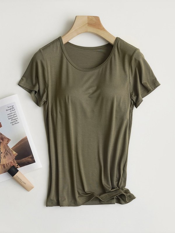 T-shirts Femmes Décontracté Plain Été Quotidien Ample Manches Courtes Régulier Régulier Élasticité moyenne