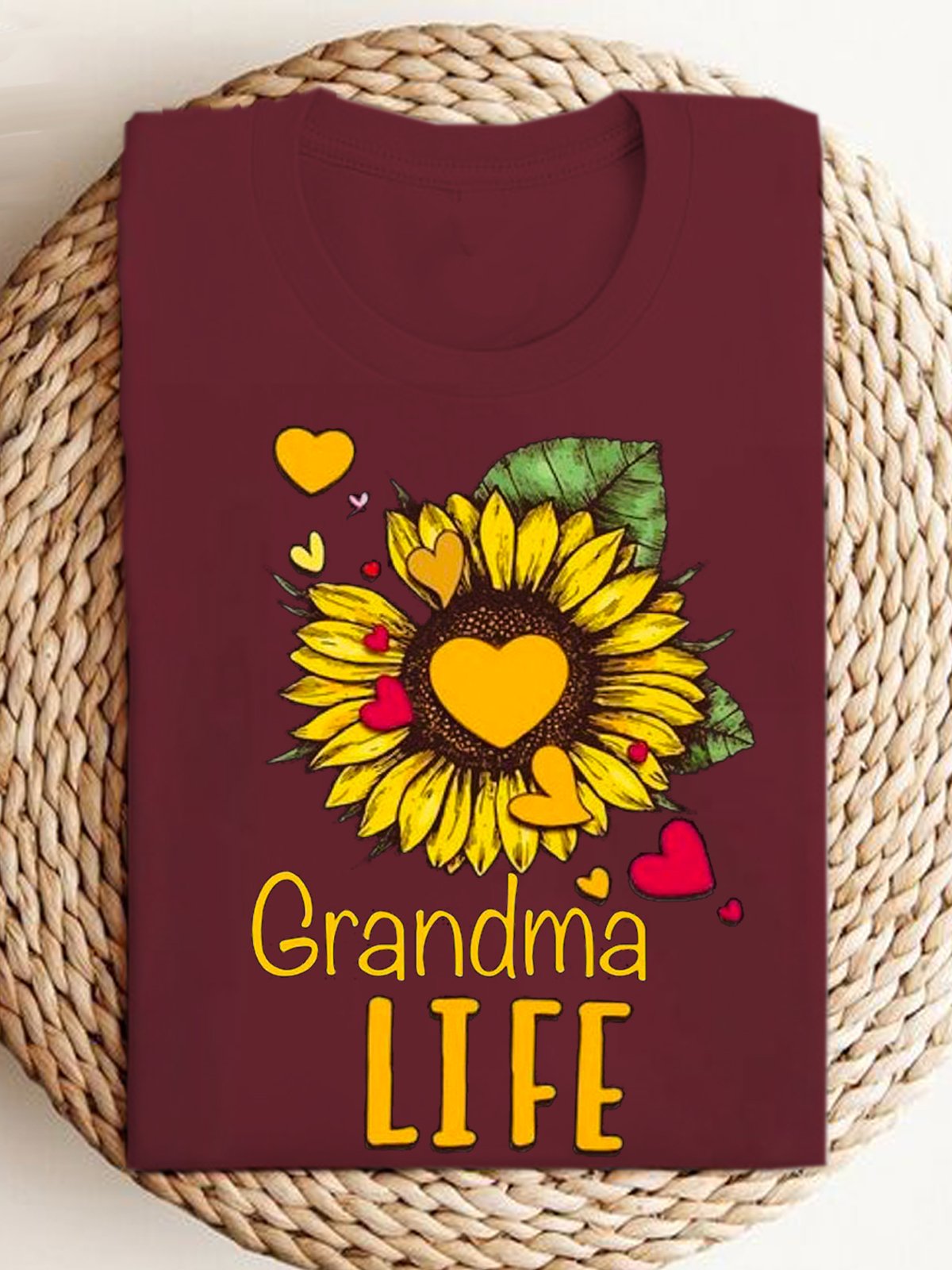 T-shirts Femmes Décontracté Été Marguerite Coton Micro-élasticité Quotidien Ample Trapèze Régulier