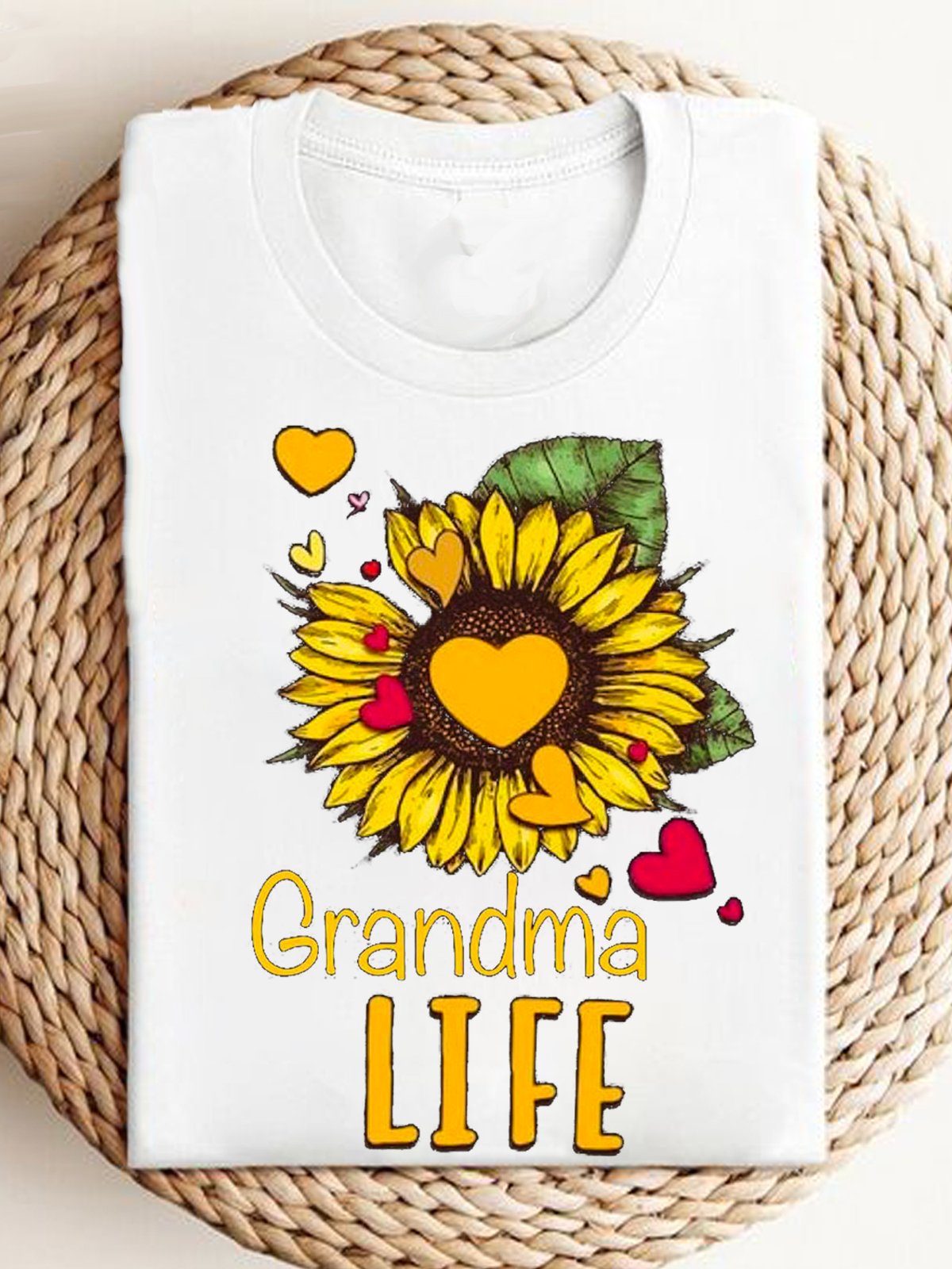 T-shirts Femmes Décontracté Été Marguerite Coton Micro-élasticité Quotidien Ample Trapèze Régulier