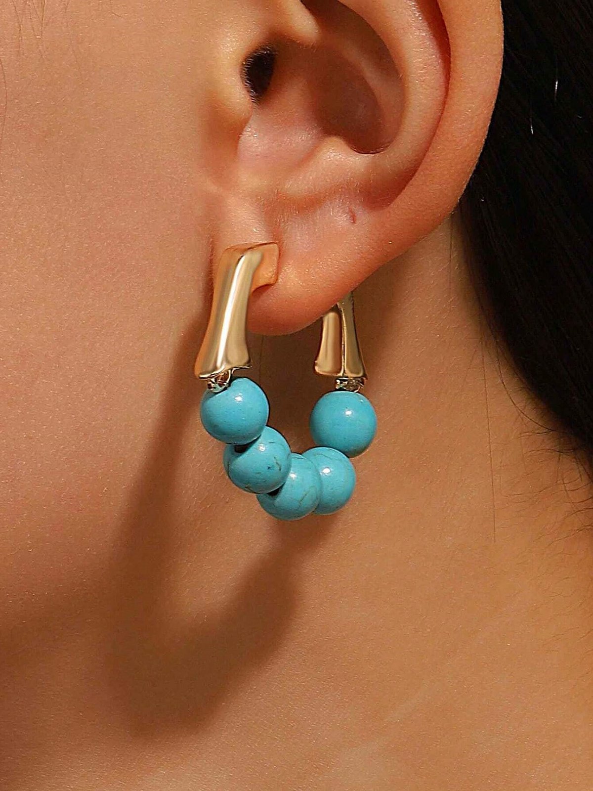 Boucles d'Oreilles Plain Toutes Les Saisons Élégant Fête Roulotté Métal cerceau pour Femmes