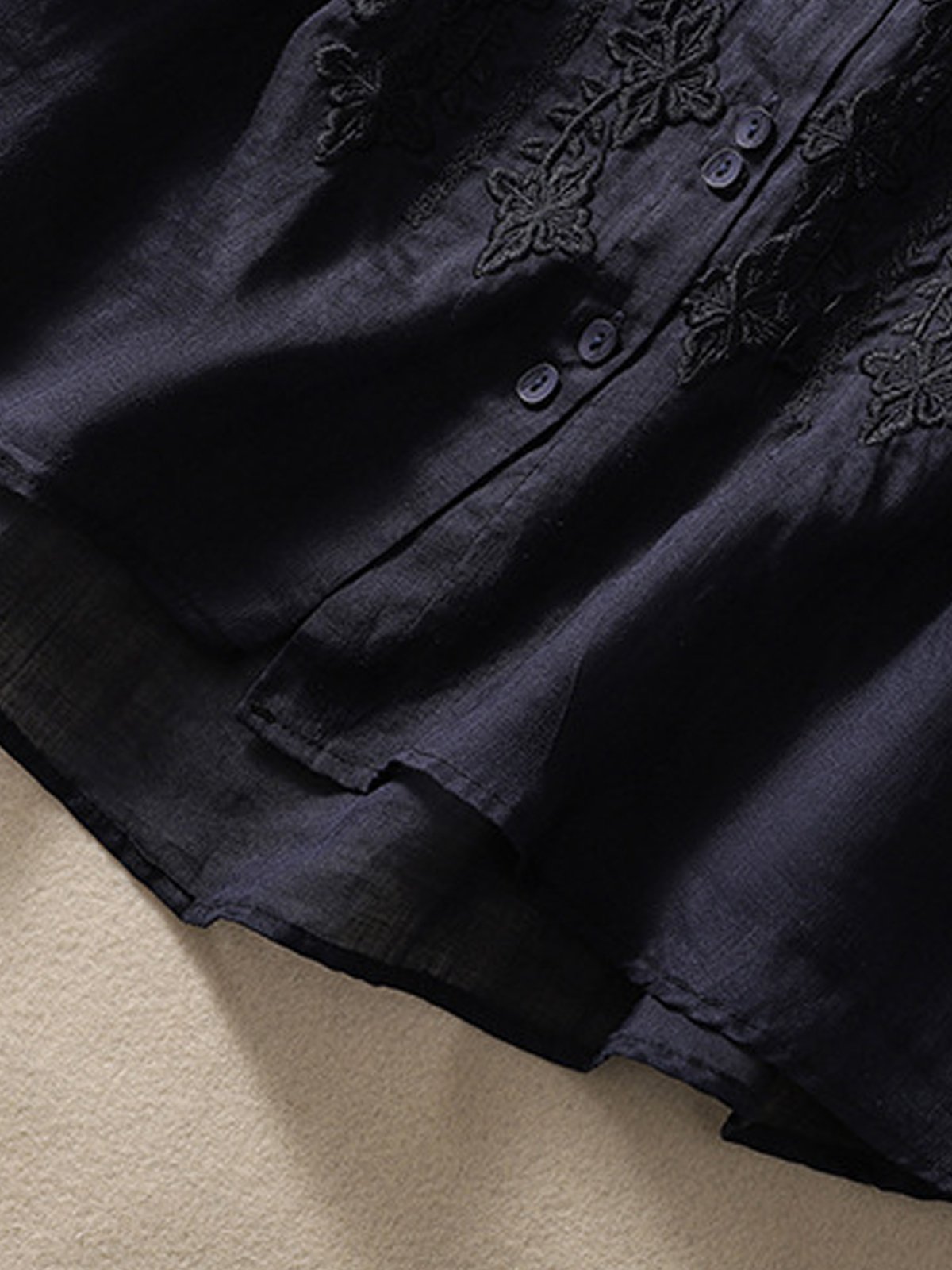 Chemisiers1 Femmes Décontracté Plain Printemps / Automne Aucune élasticité Coton Et Lin Régulier Droit Régulier Col de Chemise
