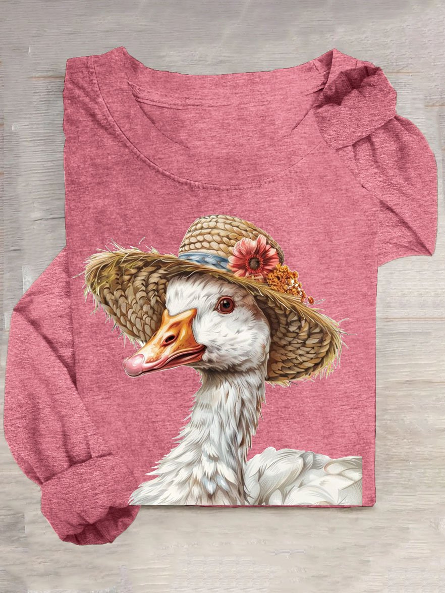 T-shirts Femmes Décontracté Imprimé d'Animal Printemps / Automne Col Rond en Mélangé de Coton Régulier Régulier Élasticité moyenne Oui