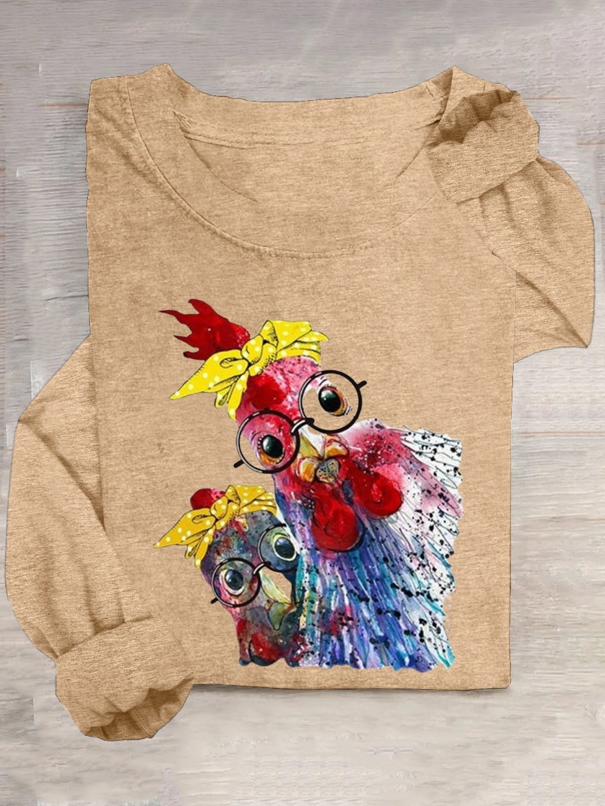 T-shirts Femmes Décontracté Imprimé d'Animal Printemps / Automne Quotidien Ample en Mélangé de Coton Droit Élasticité moyenne Oui