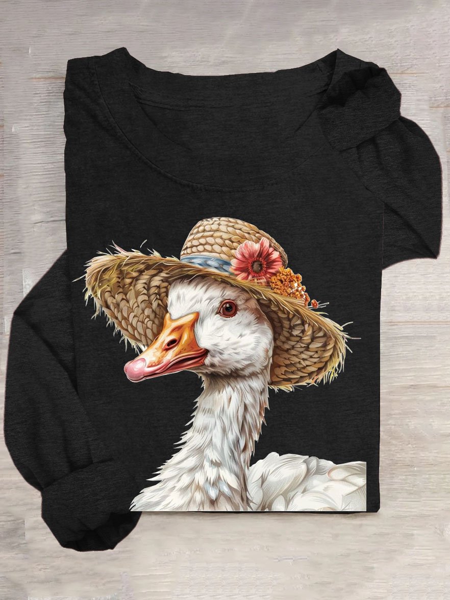 T-shirts Femmes Décontracté Imprimé d'Animal Printemps / Automne Col Rond en Mélangé de Coton Régulier Régulier Élasticité moyenne Oui