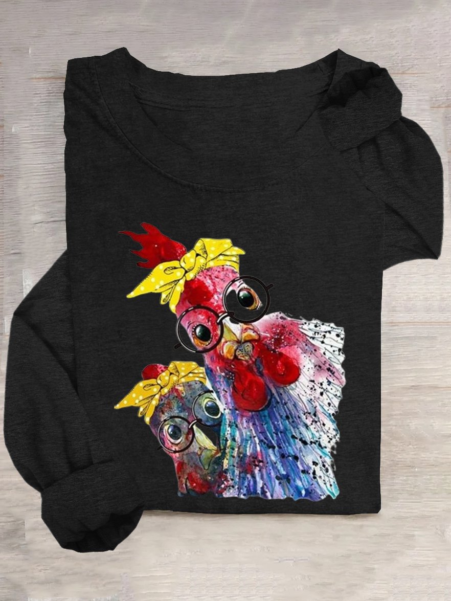 T-shirts Femmes Décontracté Imprimé d'Animal Printemps / Automne Quotidien Ample en Mélangé de Coton Droit Élasticité moyenne Oui