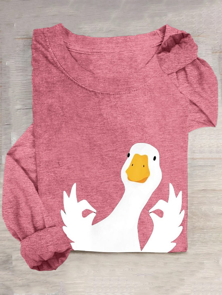 T-shirts Femmes Décontracté Imprimé d'Animal Printemps / Automne Manches Longues Col Rond en Mélangé de Coton Régulier Élasticité moyenne Oui