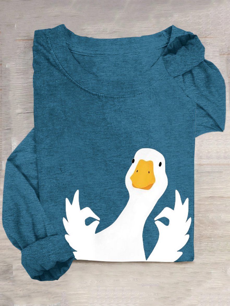T-shirts Femmes Décontracté Imprimé d'Animal Printemps / Automne Manches Longues Col Rond en Mélangé de Coton Régulier Élasticité moyenne Oui