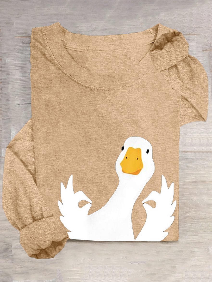 T-shirts Femmes Décontracté Imprimé d'Animal Printemps / Automne Manches Longues Col Rond en Mélangé de Coton Régulier Élasticité moyenne Oui