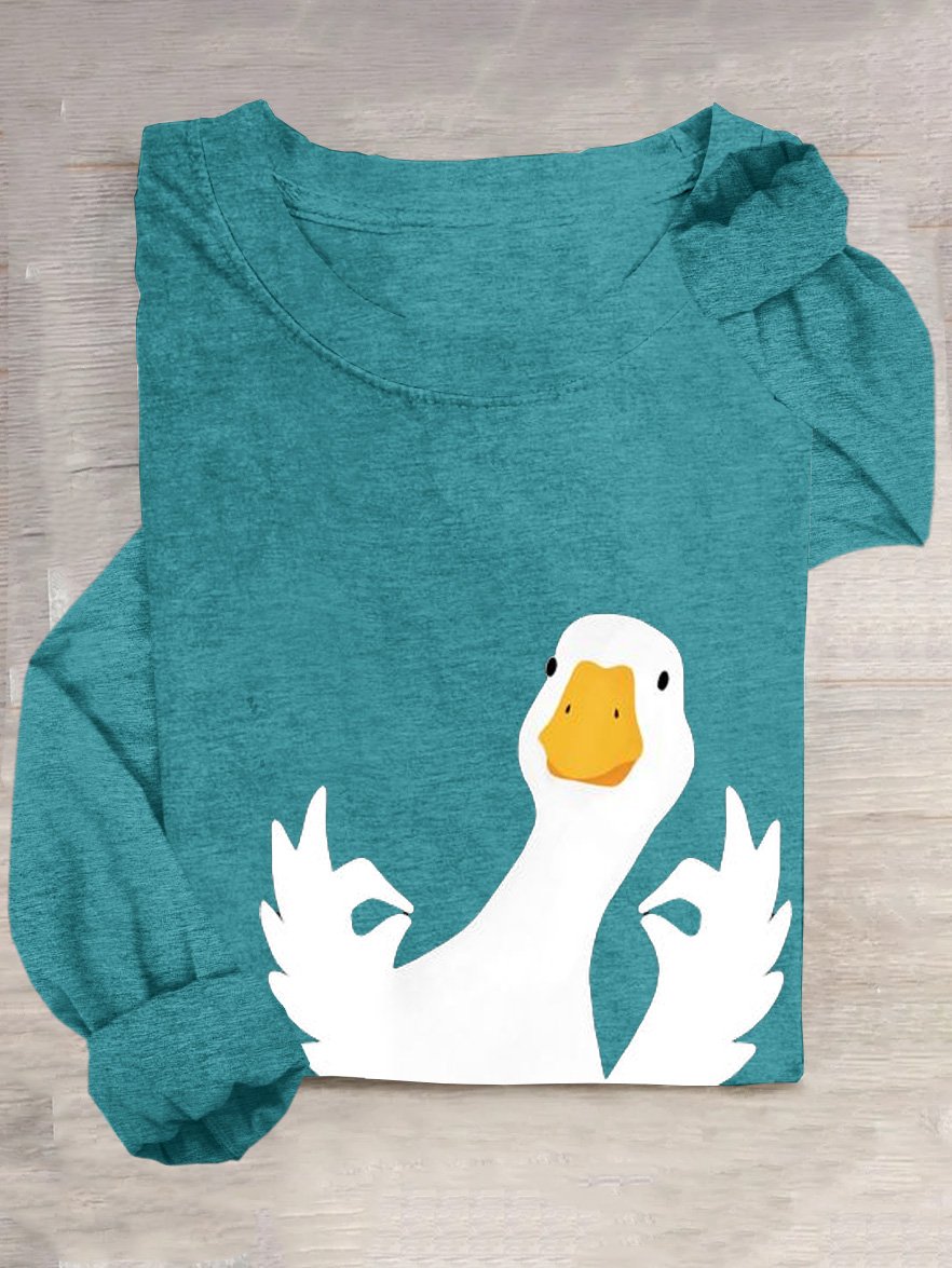 T-shirts Femmes Décontracté Imprimé d'Animal Printemps / Automne Manches Longues Col Rond en Mélangé de Coton Régulier Élasticité moyenne Oui