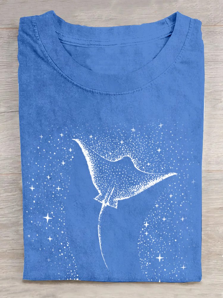 T-shirts Décontracté Été Marin Vie Manches Courtes Col Rond Régulier Droit Régulier Oui pour Femmes