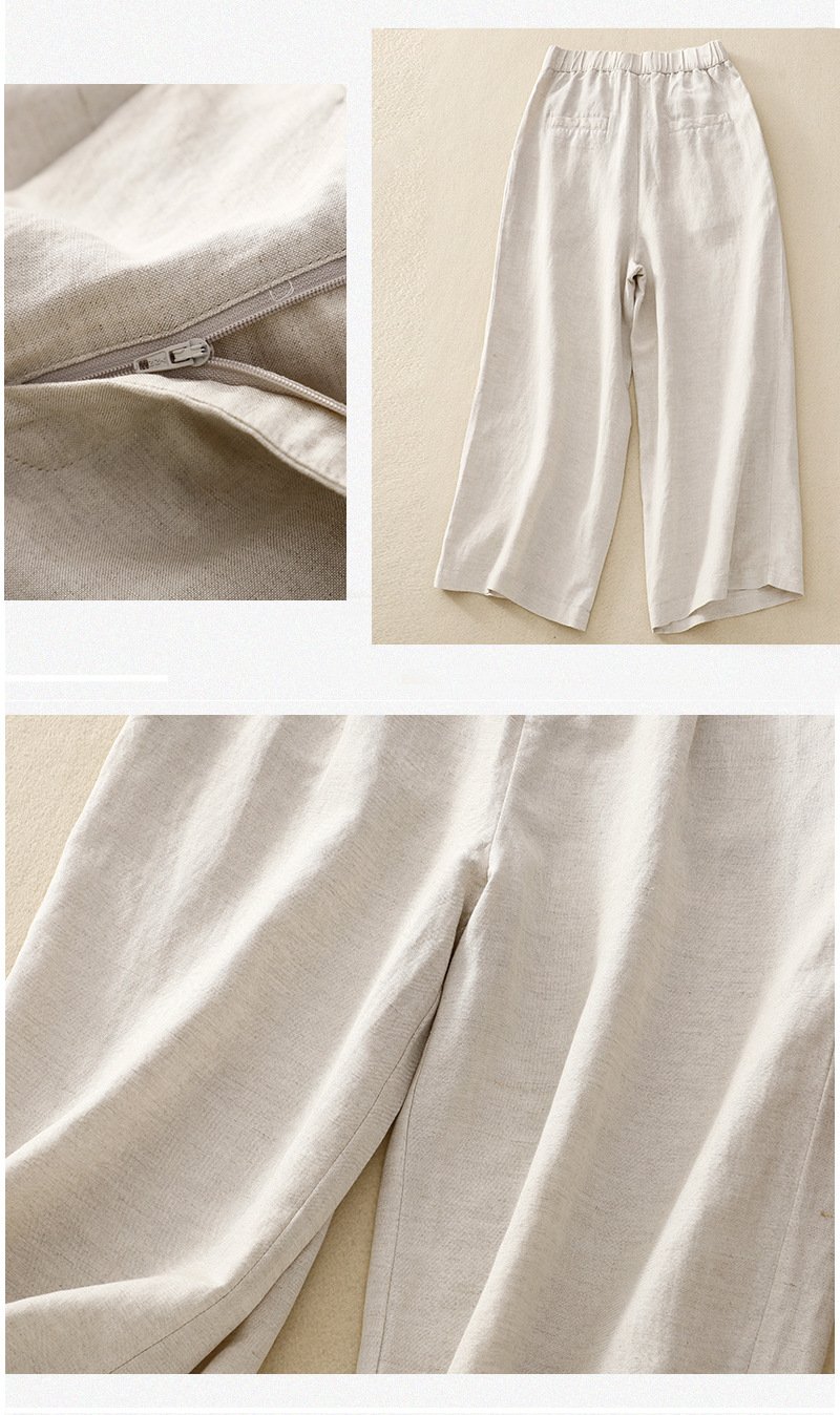 Pantalons Décontracté Plain Printemps / Automne Coton Naturel Aucune élasticité Quotidien Long Régulier pour Femmes