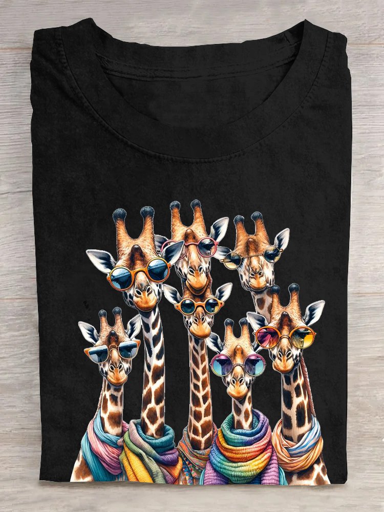 T-shirts Décontracté Imprimé d'Animal Été Coton Ample Col Rond Droit Élasticité moyenne Oui pour Femmes