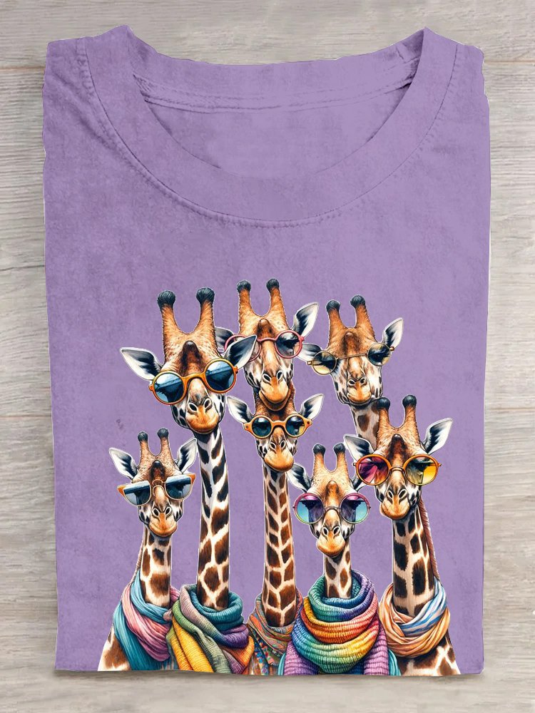 T-shirts Décontracté Imprimé d'Animal Été Coton Ample Col Rond Droit Élasticité moyenne Oui pour Femmes