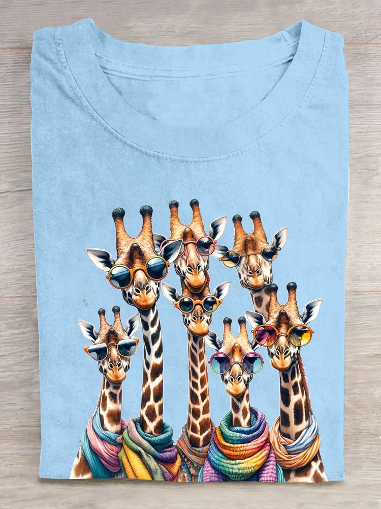 T-shirts Décontracté Imprimé d'Animal Été Coton Ample Col Rond Droit Élasticité moyenne Oui pour Femmes