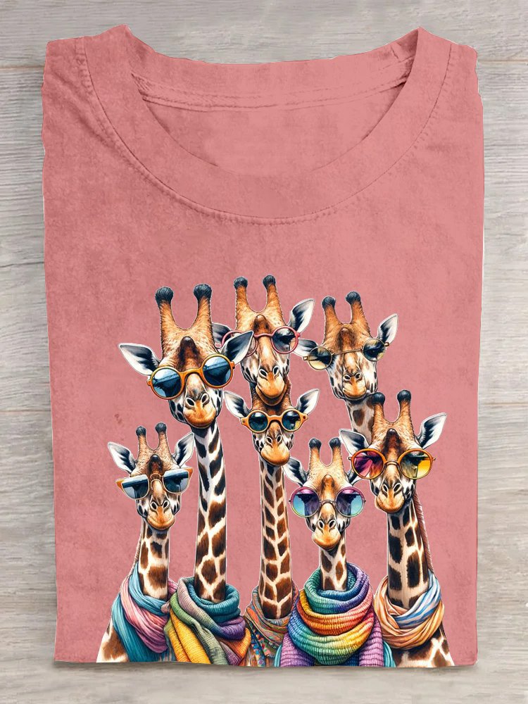 T-shirts Décontracté Imprimé d'Animal Été Coton Ample Col Rond Droit Élasticité moyenne Oui pour Femmes