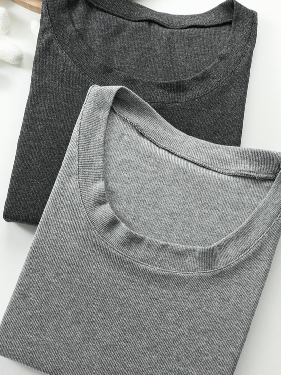 T-shirts Décontracté Plain Printemps / Automne à Haute Élasticité Quotidien Manches Longues Col Rond Droit Régulier pour Femmes
