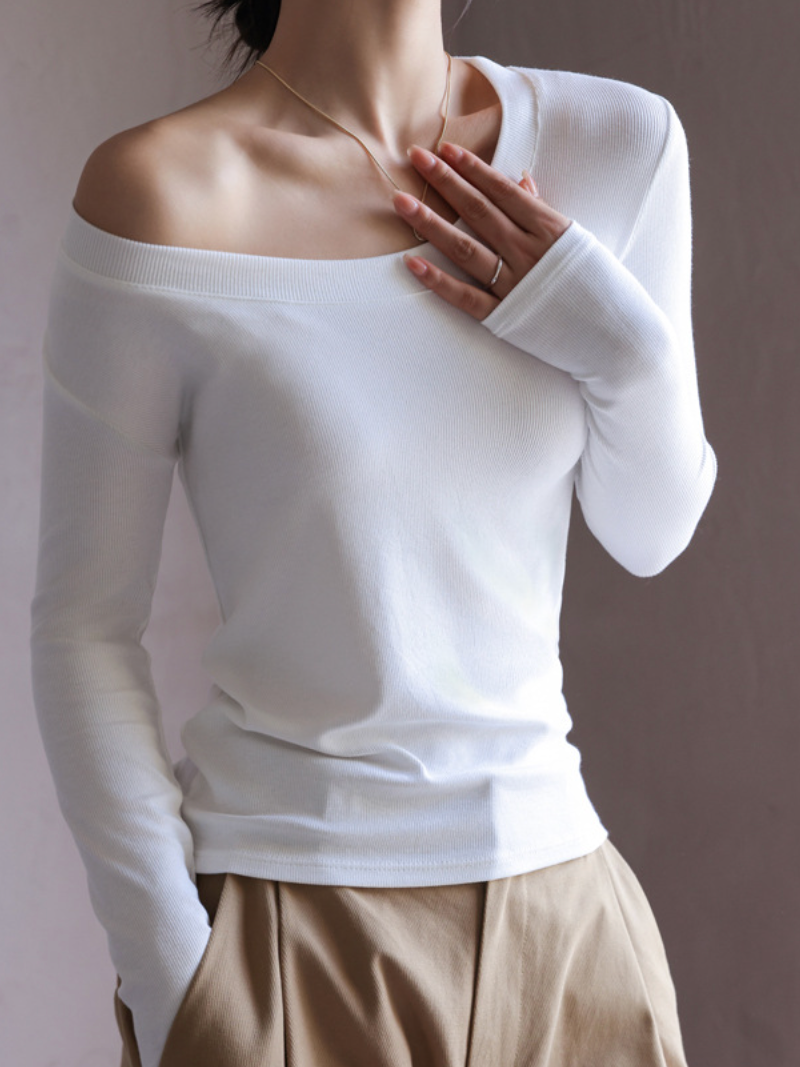 T-shirts Décontracté Plain Printemps / Automne à Haute Élasticité Quotidien Manches Longues Col Rond Droit Régulier pour Femmes