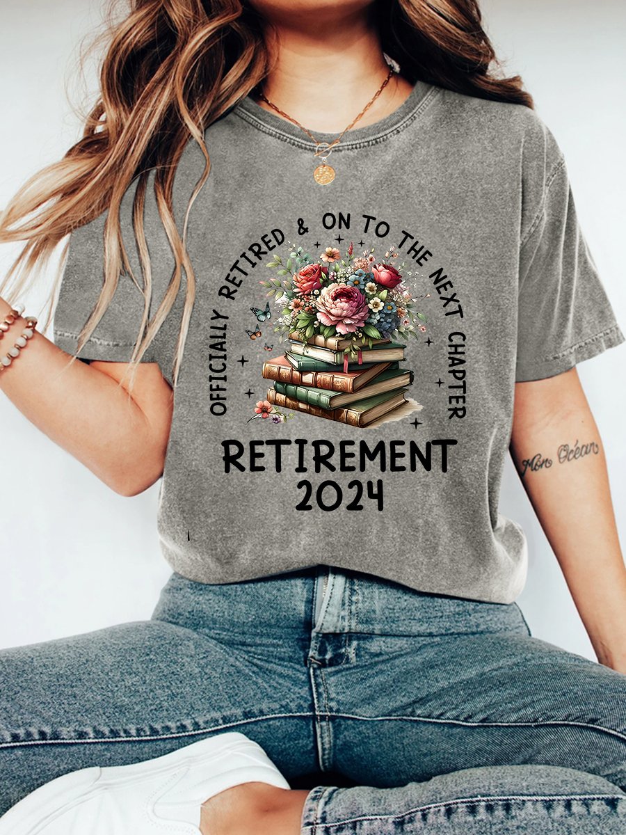 T-shirts Femmes Décontracté Floral Été Coton Aucune élasticité Manches Courtes Col Rond Régulier Régulier