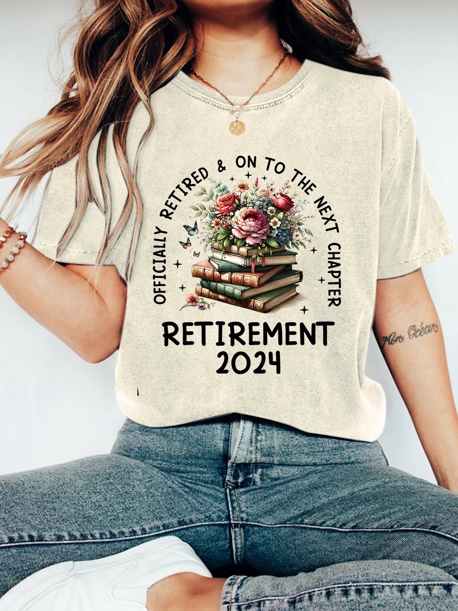 T-shirts Femmes Décontracté Floral Été Coton Aucune élasticité Manches Courtes Col Rond Régulier Régulier
