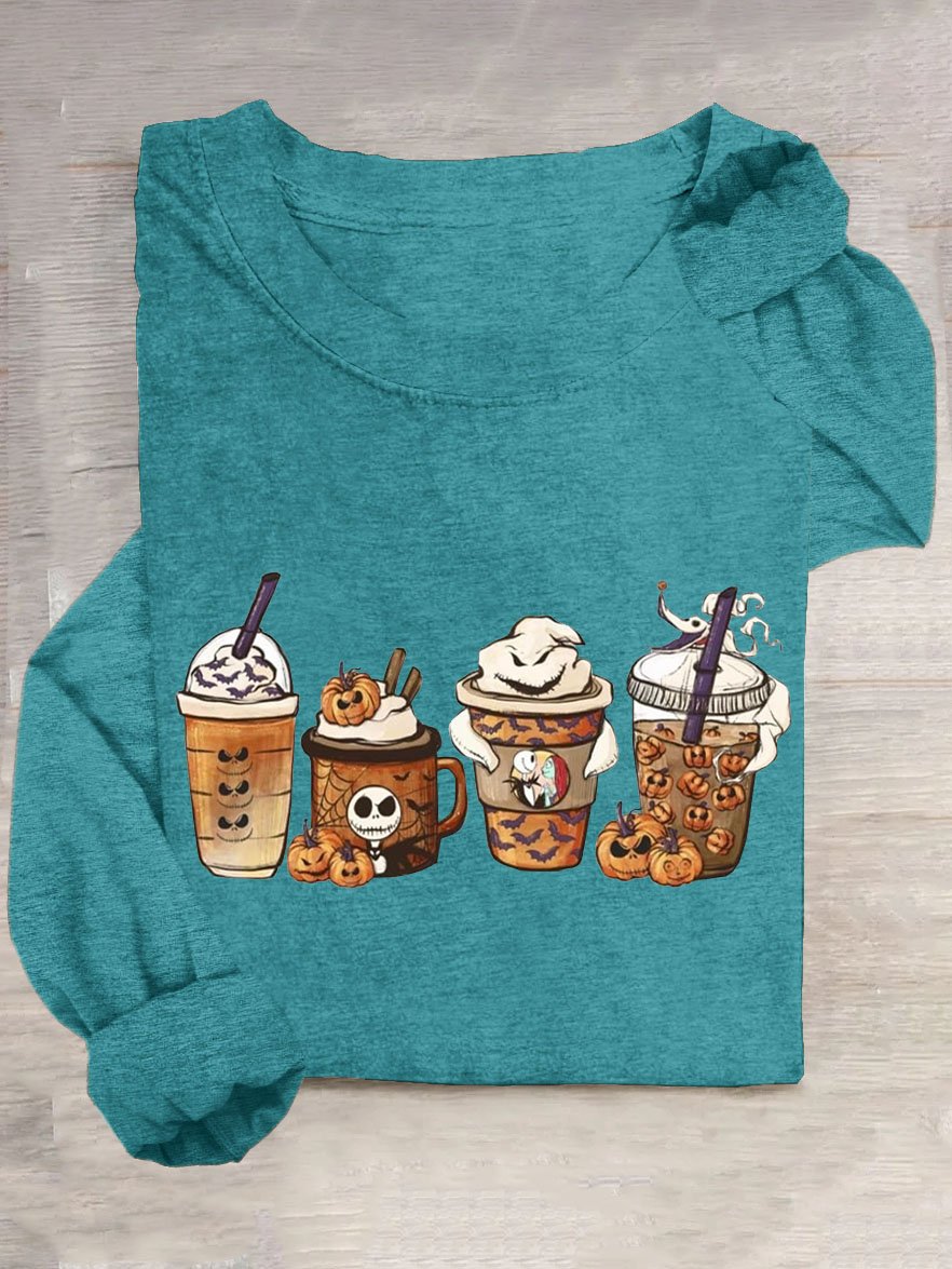 T-shirts Décontracté Printemps / Automne Toussaint Quotidien Toussaint en Mélangé de Coton Régulier Élasticité moyenne Oui pour Femmes