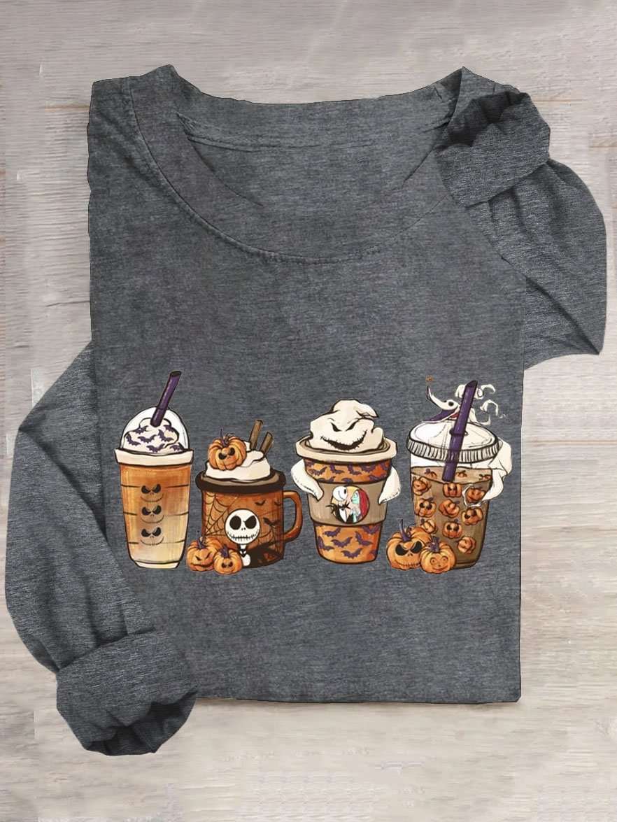 T-shirts Décontracté Printemps / Automne Toussaint Quotidien Toussaint en Mélangé de Coton Régulier Élasticité moyenne Oui pour Femmes