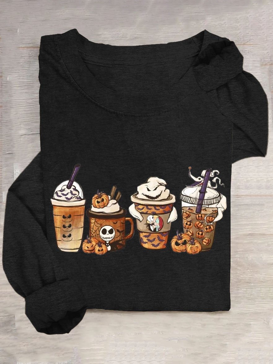 T-shirts Décontracté Printemps / Automne Toussaint Quotidien Toussaint en Mélangé de Coton Régulier Élasticité moyenne Oui pour Femmes