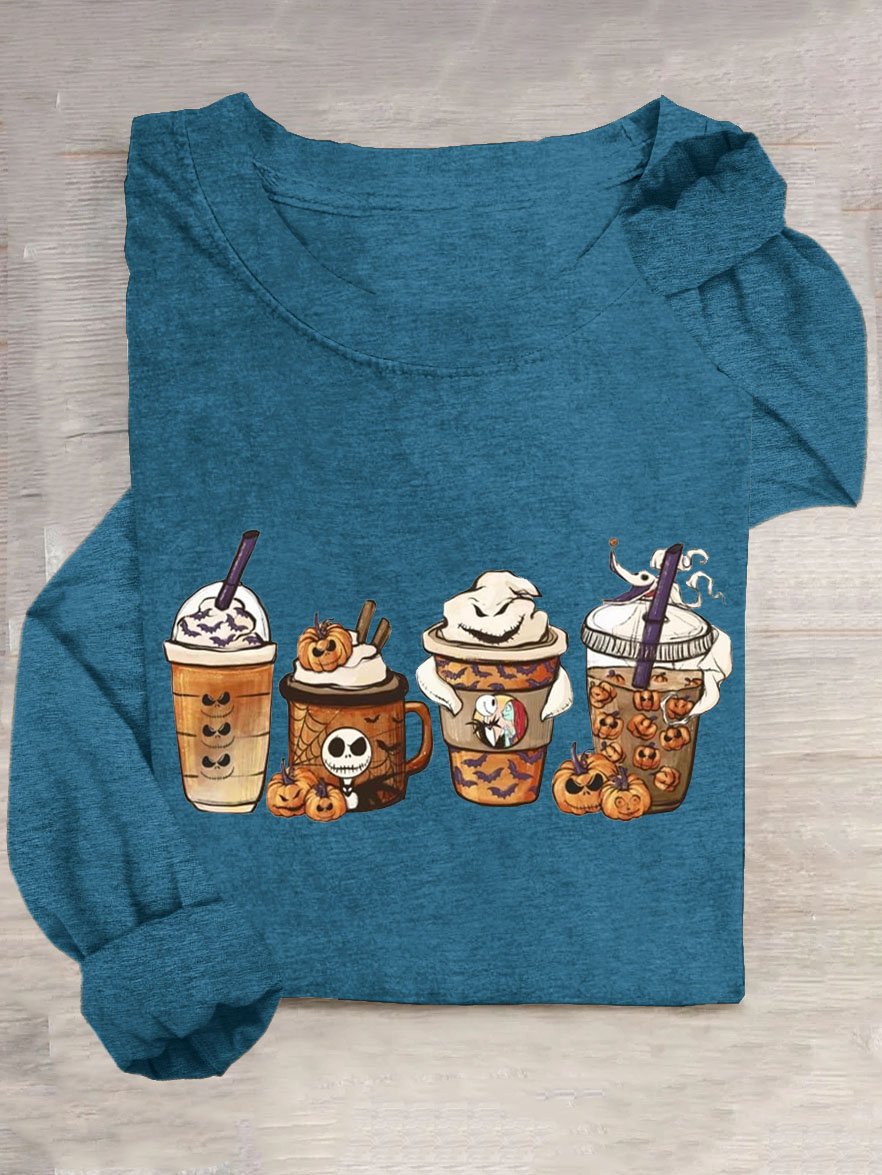 T-shirts Décontracté Printemps / Automne Toussaint Quotidien Toussaint en Mélangé de Coton Régulier Élasticité moyenne Oui pour Femmes