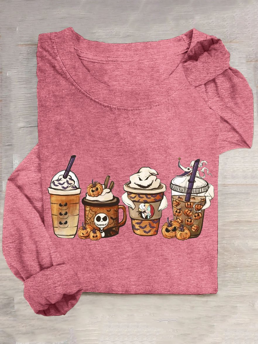 T-shirts Décontracté Printemps / Automne Toussaint Quotidien Toussaint en Mélangé de Coton Régulier Élasticité moyenne Oui pour Femmes