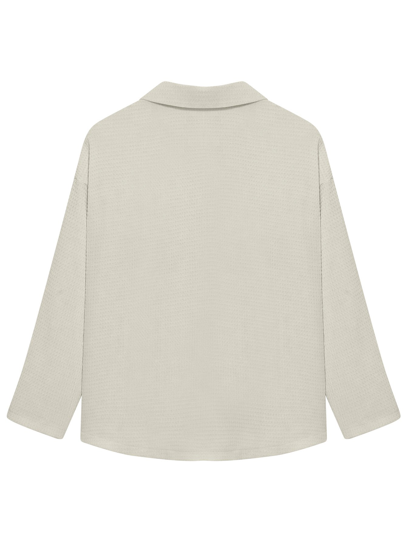 Micro-élasticité Col de Chemise Manches trois quarts Régulier Plain Blouson Zip pour Femmes