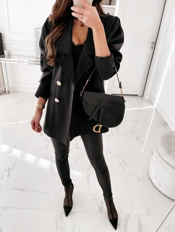 Manches Longues Régulier Plain Blazer pour Femmes
