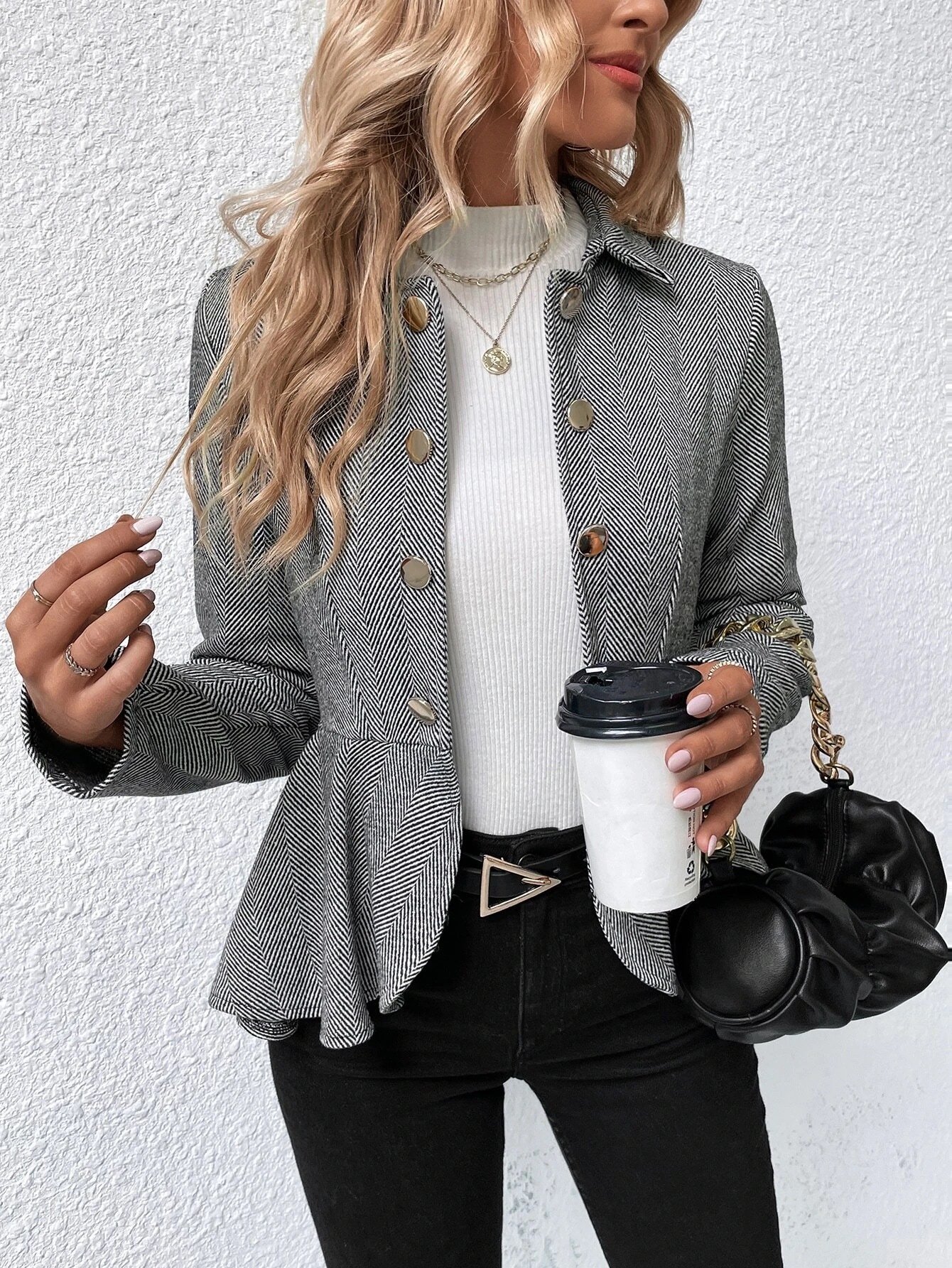 Micro-élasticité Manches Longues Régulier Plain Blouson Zip pour Femmes