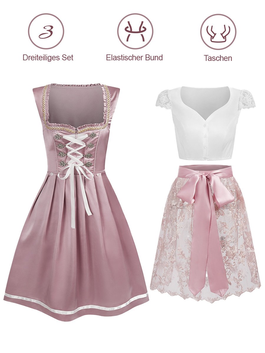 Femmes Plain Rose Décolleté en cœur Confortable Nœud Devant Mini Robe Décontracté