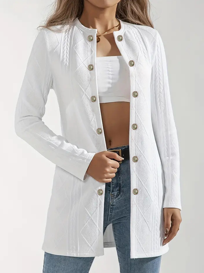 Micro-élasticité Manches Longues Régulier Plain Blouson Zip pour Femmes