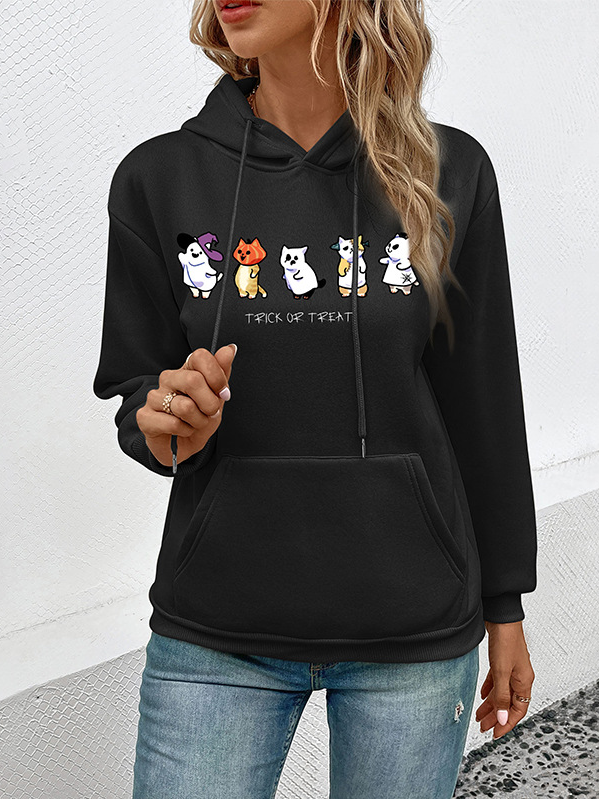 Sweat-shirts Femmes Décontracté Imprimé d'Animal Printemps / Automne Polyester Sweat-shirt à Capuche Micro-élasticité Manches Longues Régulier Droit
