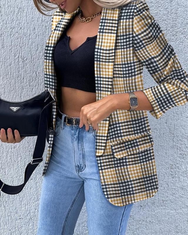 Manches Longues Régulier Plain Blazer pour Femmes