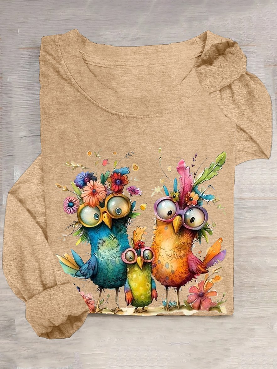 T-shirts Femmes Décontracté Printemps / Automne Turquie Quotidien Ample Manches Longues Col Rond en Mélangé de Coton Régulier