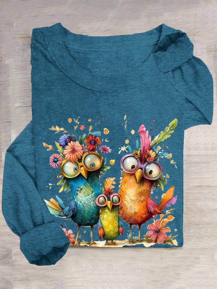 T-shirts Femmes Décontracté Printemps / Automne Turquie Quotidien Ample Manches Longues Col Rond en Mélangé de Coton Régulier
