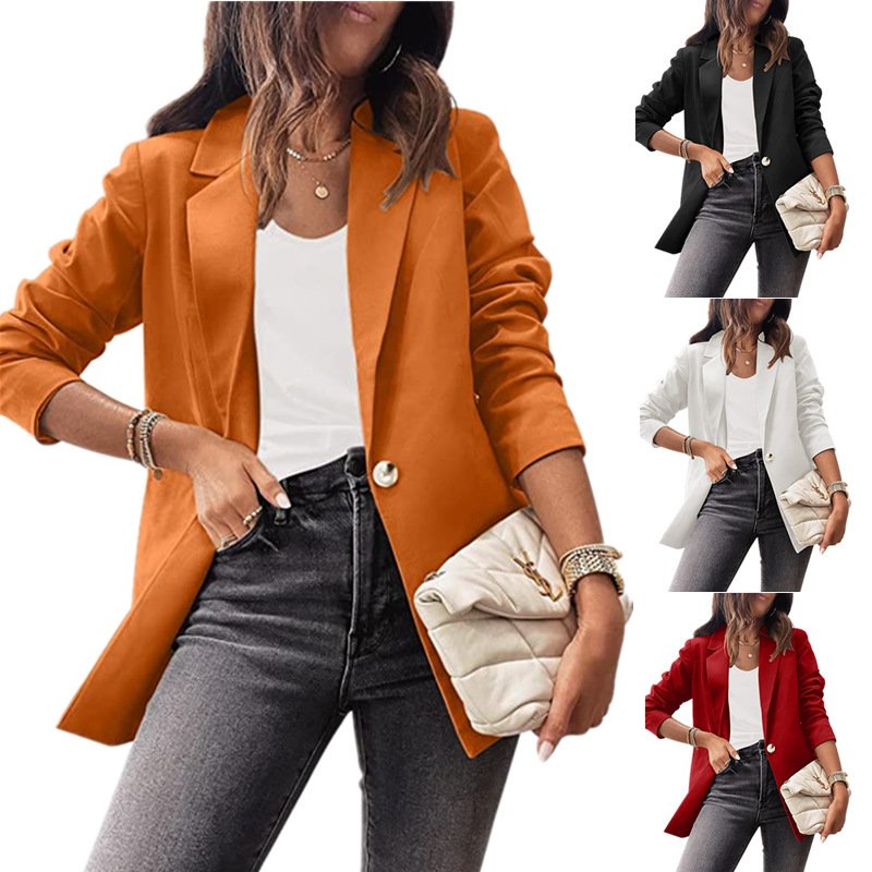 Manches Longues Régulier Plain Blazer pour Femmes