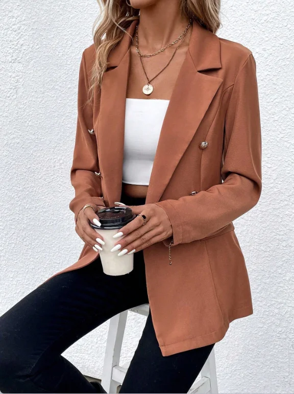 Manches Longues Régulier Plain Blazer pour Femmes