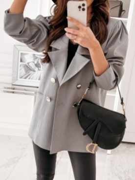 Manches Longues Régulier Plain Blazer pour Femmes