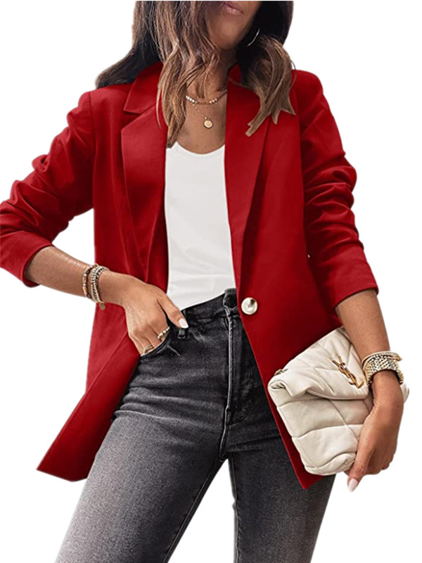 Manches Longues Régulier Plain Blazer pour Femmes
