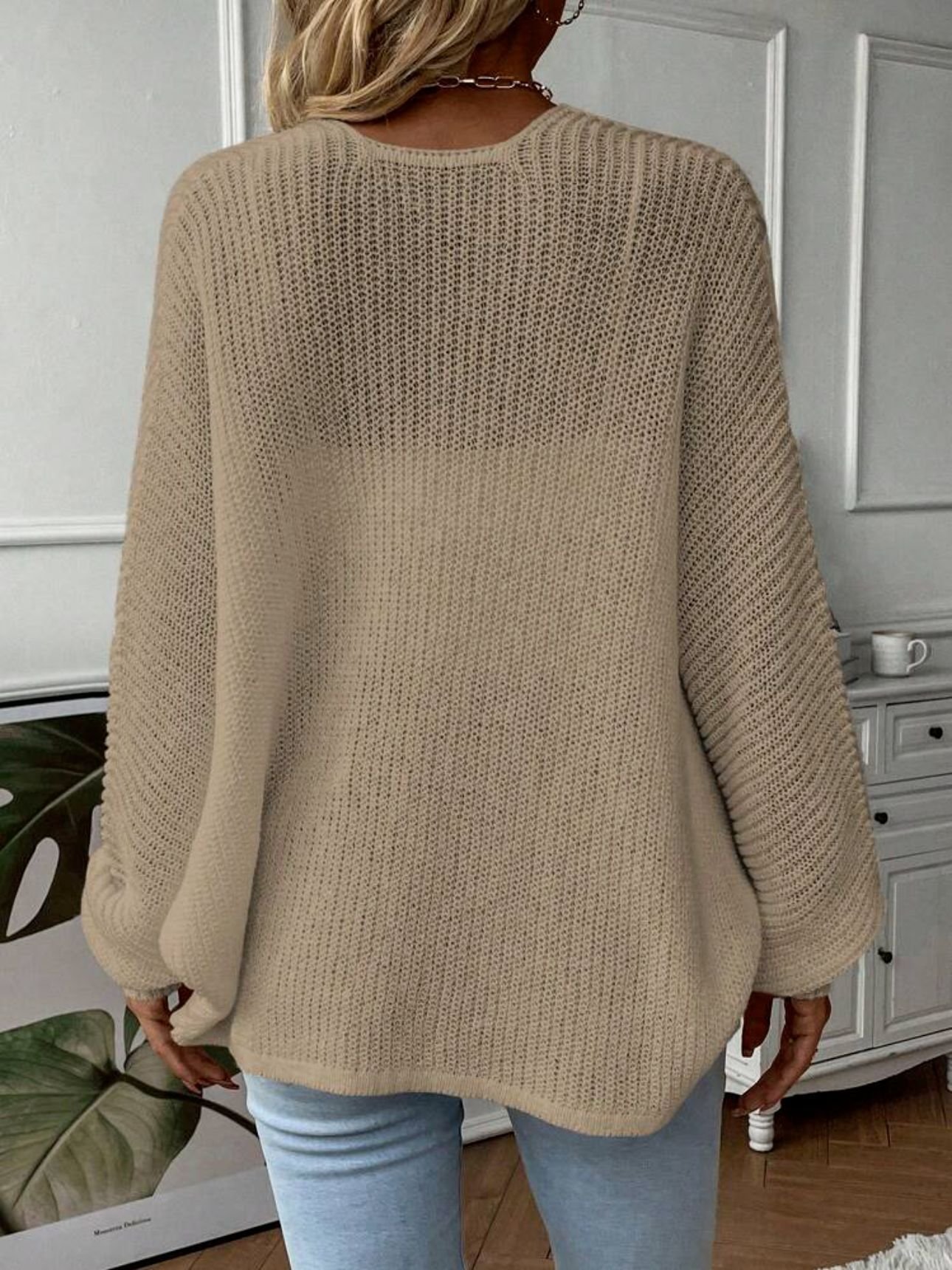 Cardigans Femmes Décontracté Plain Hiver Micro-élasticité Quotidien Ample Manches Longues Laine/Tricot Mi-long