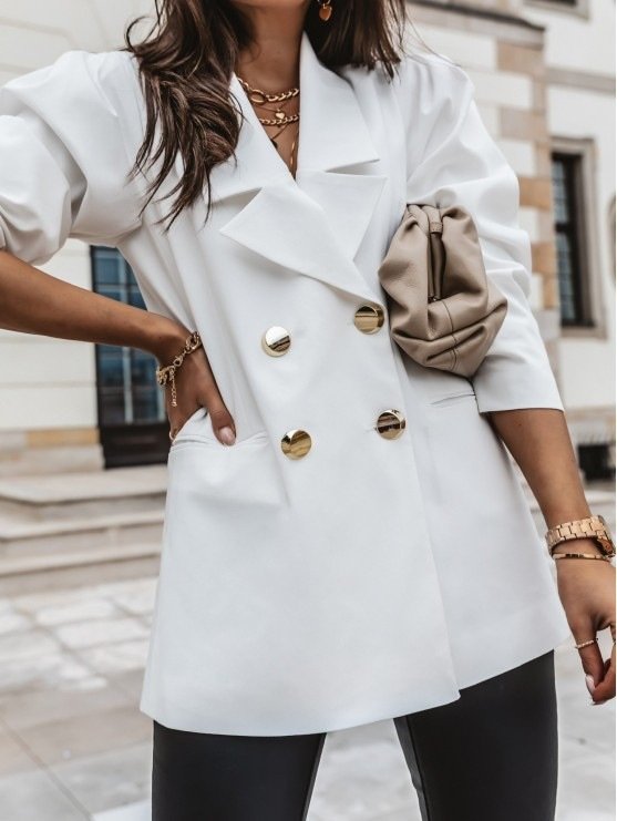 Manches Longues Régulier Plain Blazer pour Femmes
