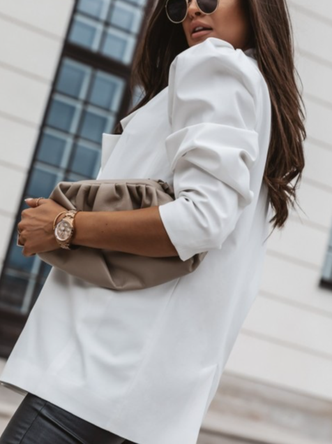 Manches Longues Régulier Plain Blazer pour Femmes