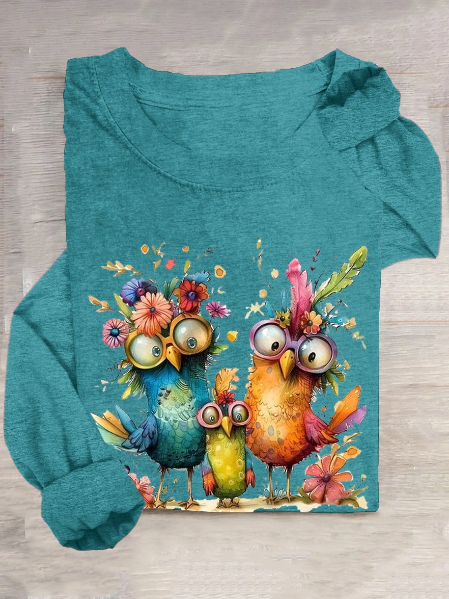 T-shirts Femmes Décontracté Printemps / Automne Turquie Quotidien Ample Manches Longues Col Rond en Mélangé de Coton Régulier